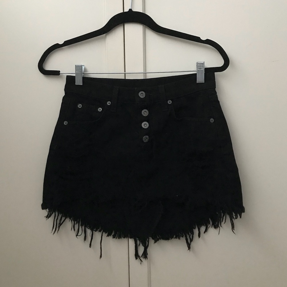 CARMAR BLACK DENIM SKIRT